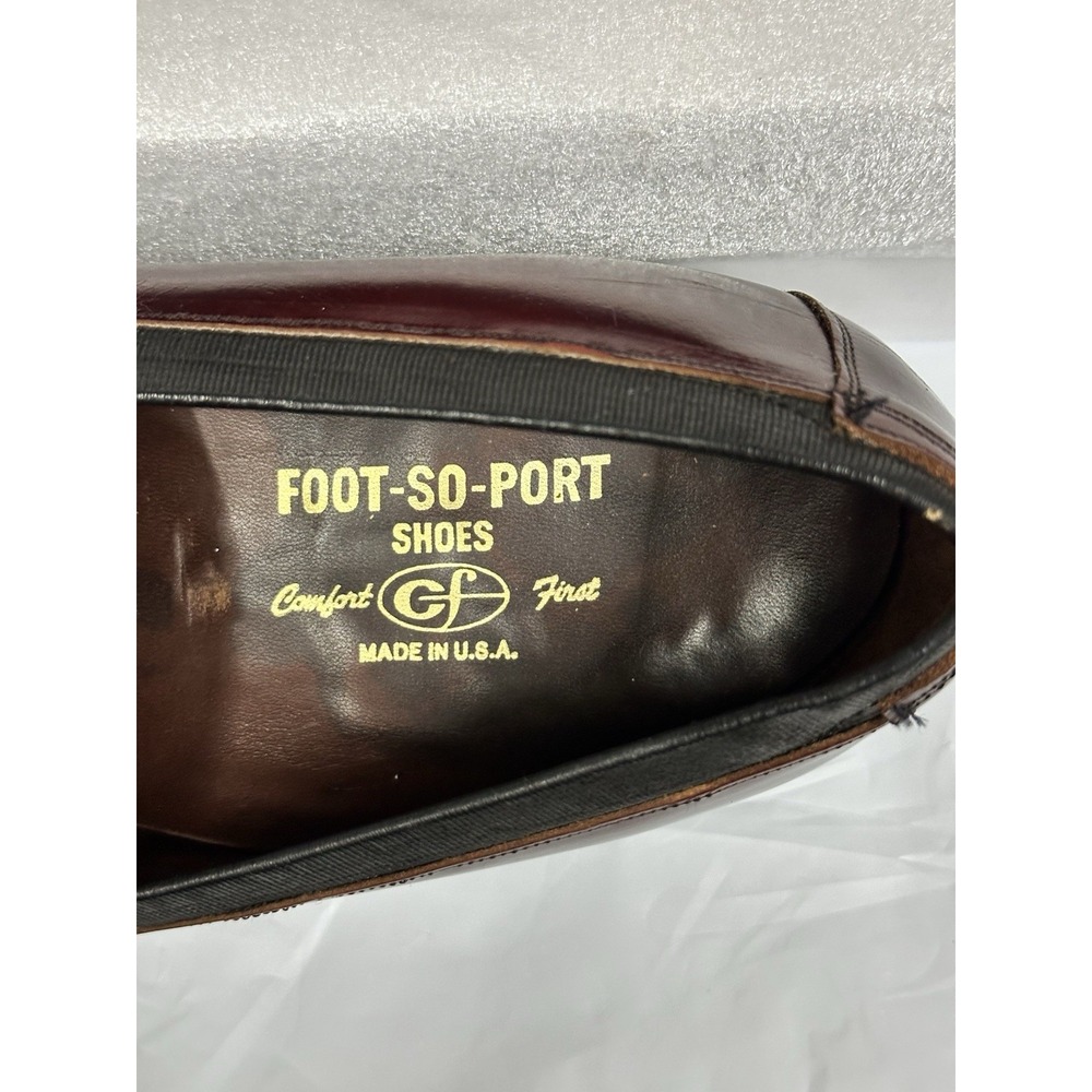 Foot So Port Shoes‎ Comfort Made USA Supreme Size 10 Brown Maroon Slip On - Picture 13 of 14